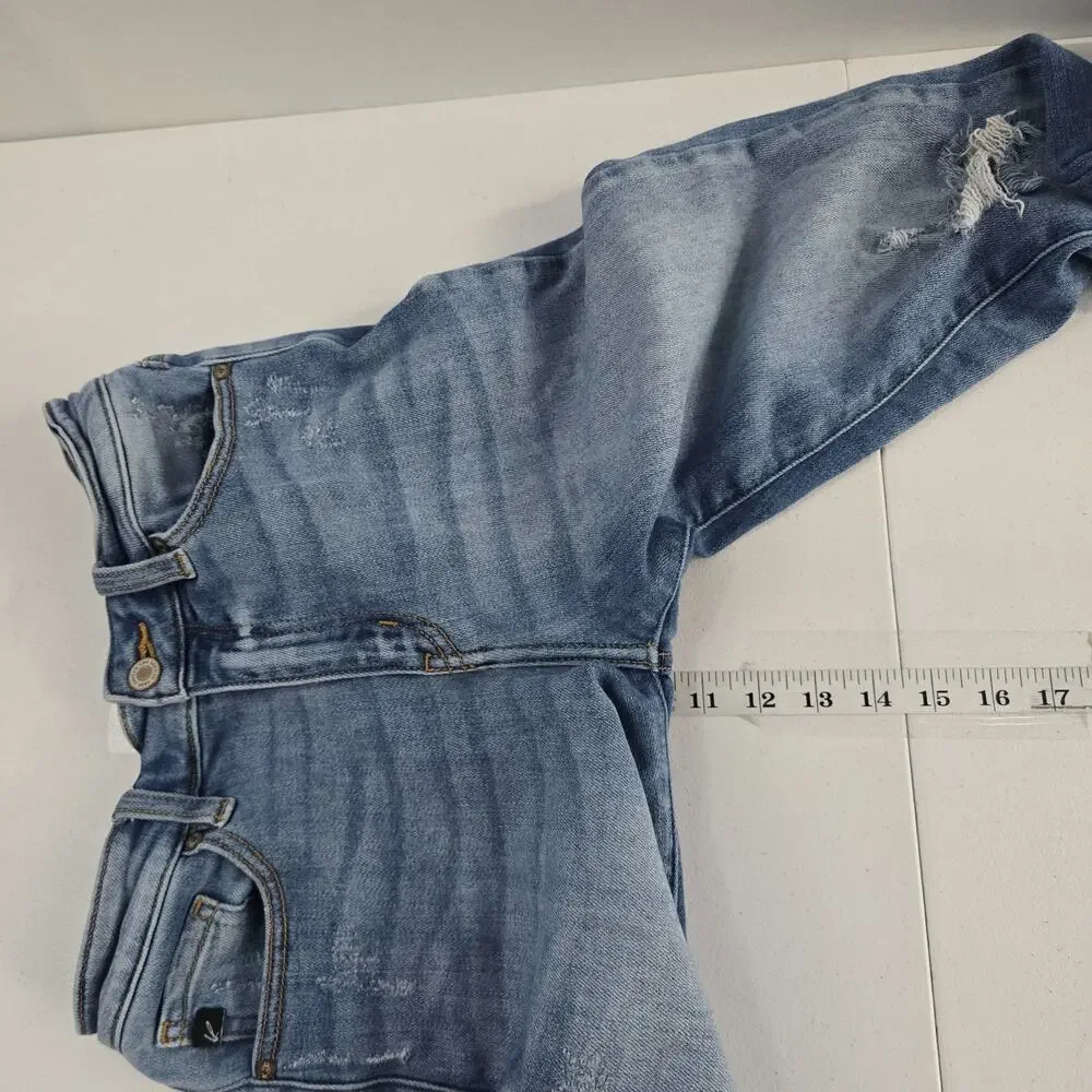 Kancan distressed skinny slim‎ jeans 27 blue womens raw hem 6769